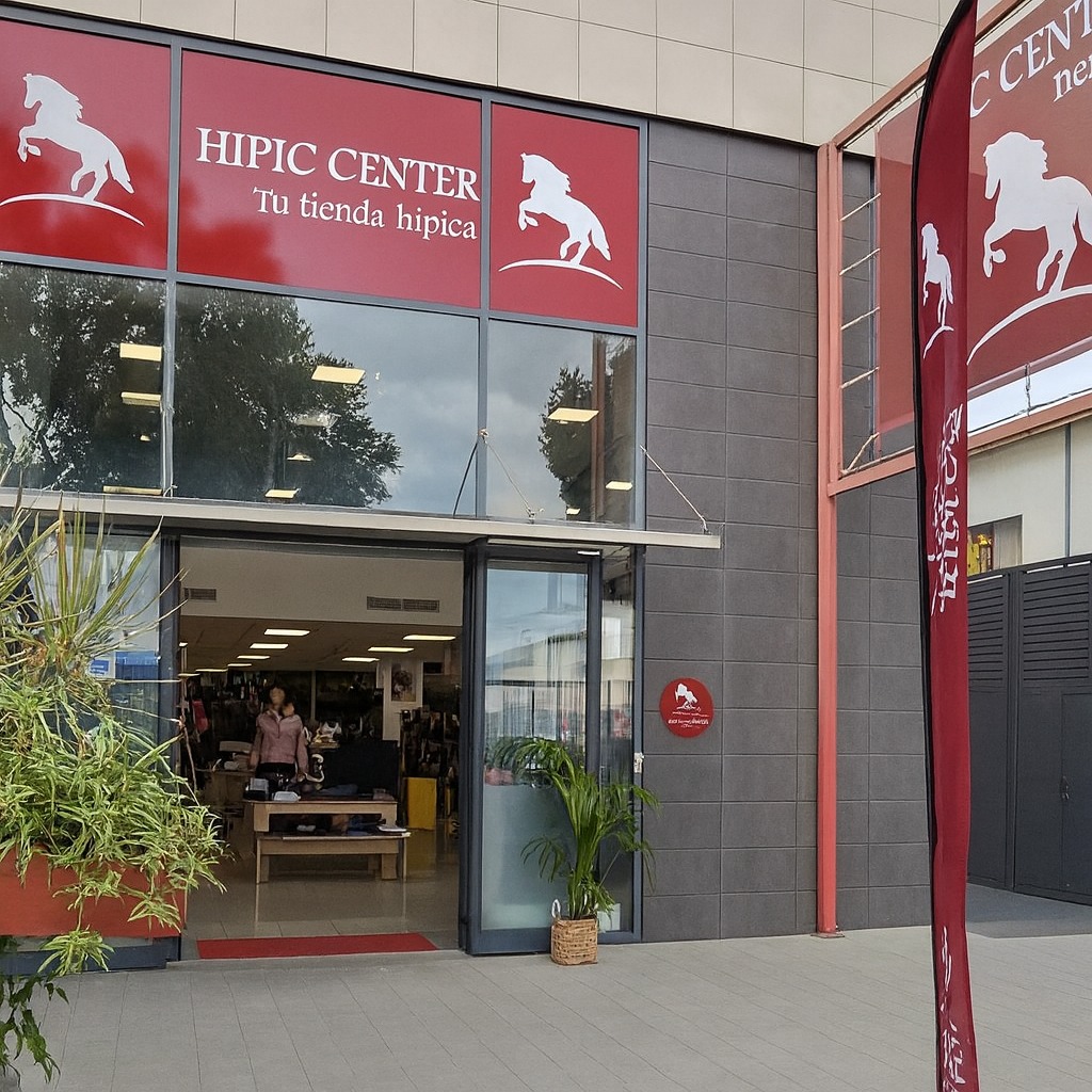 The Hipic Center shopfront with its red sign and open door in Son Castell&oacute;
