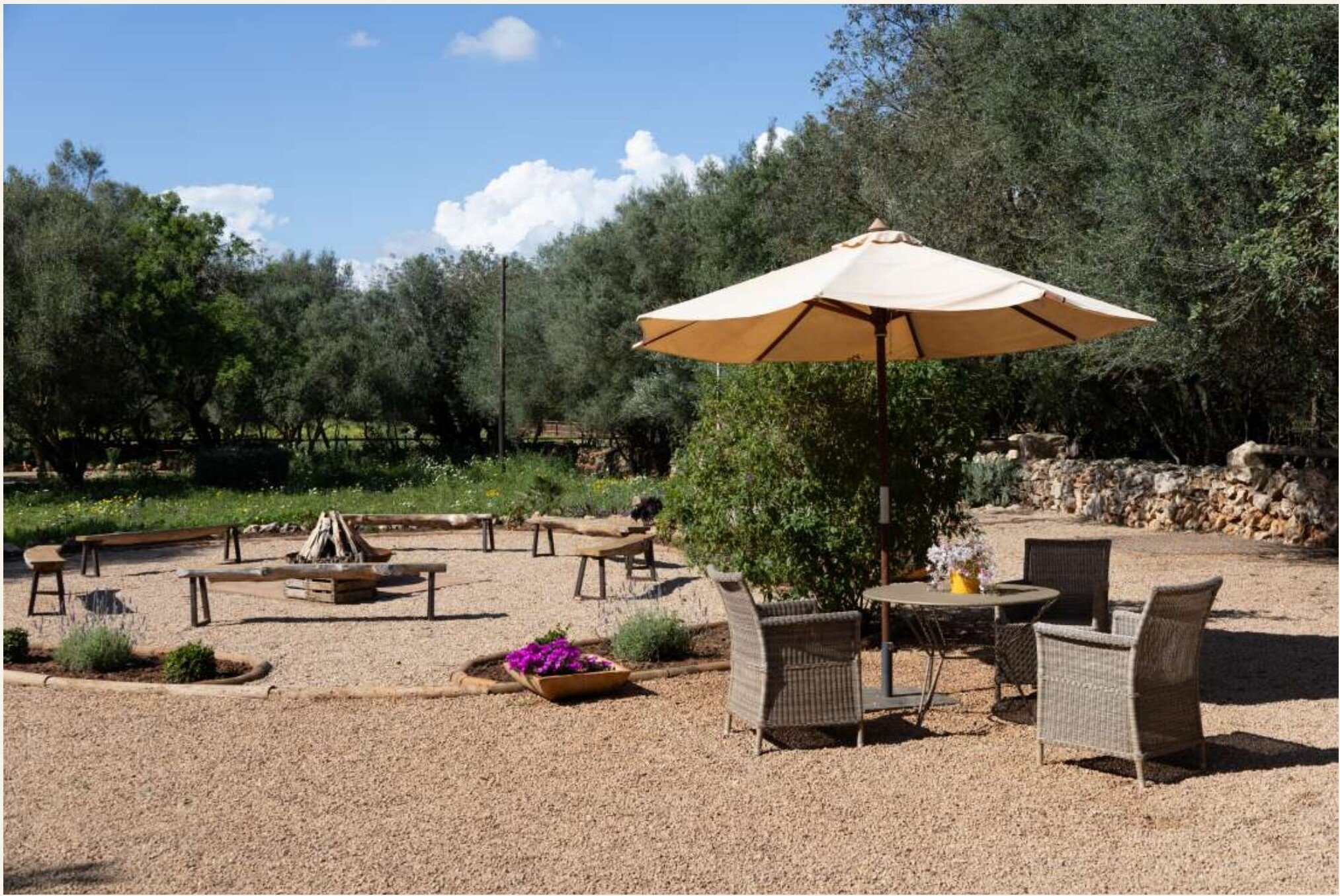 The courtyard fire pit at Son Cavalls